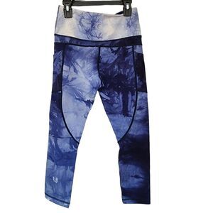 Zyia Blue Marble Watercolor Capri Leggings Size 4